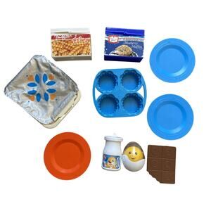 Fisher Price Laugh and Learn Kitchen Toys Duncan Hines TV Tray Plates Vintage